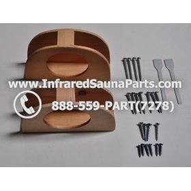 WOOD SHELVES + CUP HOLDERS - HEMLOCK WOOD CUP HOLDER STYLE 7 9