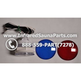 COMPLETE LIGHT ASSEMBLY 220V / 240V - COMPLETE LIGHT ASSEMBLY WITH BULB + RED AND BLUE COVER 220V / 240V 10