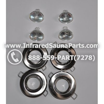 COMPLETE LIGHT ASSEMBLY 12V - COMPLETE LIGHT ASSEMBLY 4 HOUSING IN SILVER FINISH WITH 4 BULBS 12V 1